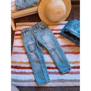 18-24M ZARA Patchwork Waistband Adjustable Jeans